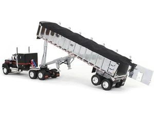 Mack Super-Liner with 60" Flat Top Sleeper and East End Dump Trailer Black 1/64 - Picture 1 of 4