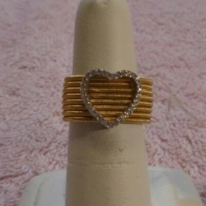 Enchapado en oro plata esterlina 0,925 con anillo de circonio cúbico talla 7,5 - Imagen 1 de 5