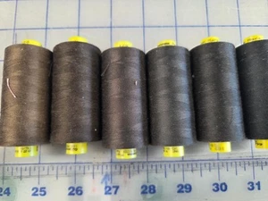 Lot of (6) Gutermann Mara 120 All Purpose Thread, Brown, Grey - Picture 1 of 6