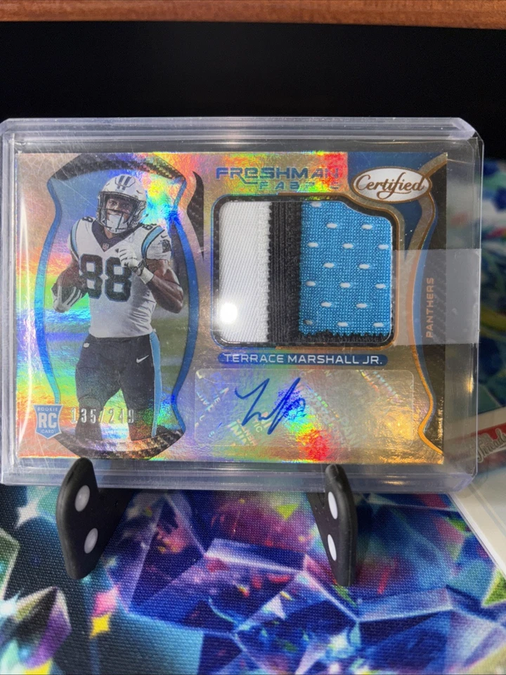2021 Certified Terrace Marshall Jr Freshman Fabric RPA /249 Panthers Patch Auto! - Image 1 of 3