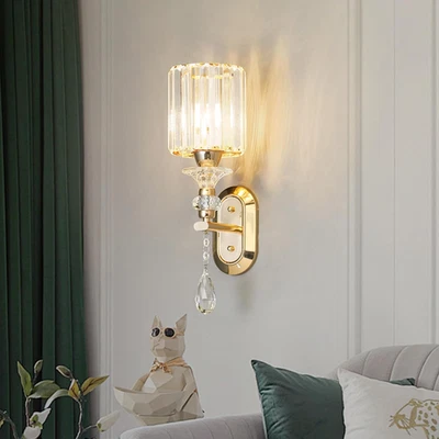 Lampada Da Parete in Cristallo - Applique Da Parete Moderna in Oro, Applique in  - Immagine 1 di 4