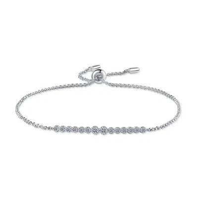 2mm Full Round Cut Moissanite Bracelet Women Charm Chain 925 Sterling Silver GRA - Image 1 of 4