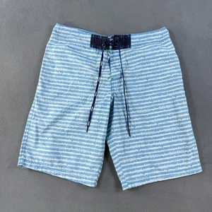 Diesel Board Shorts Men Small Blue Stripped Lined 10.5" Inseam Swim Beach Trunks - Picture 1 of 14