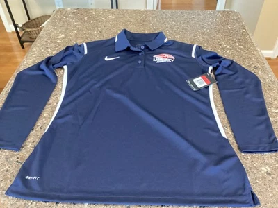 Liberty University Flames Nike DriFit Mujer Polo LS Camisa Talla Grande Azul ¡NUEVO CON ETIQUETAS! Foto 1 de 4
