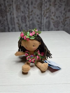 Island Friends 2004 muñeca hawaiana de peluche de peluche con etiqueta hilo pelo 8” - Imagen 1 de 4