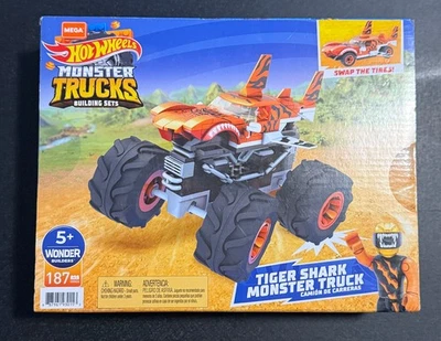New Mega Construx Hot Wheels Monster Trucks Tiger Shark Monster Truck Free Ship - Image 1 of 4