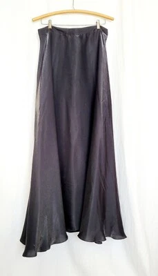 黑色塔夫绸 A 字全长正装裙女式 12 码复古 JS 系列 — 第 1/4 张图片