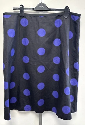 NEW! Laura Ashley UK20 dark grey / violet circles linen/cotton-blend lined skirt - Image 1 of 4