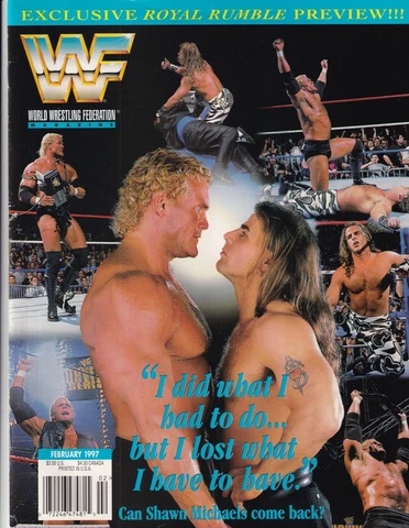 Shawn Michaels Sid February 1998 WWF Wrestling Magazine WWE Jerry Lawler Poster Cover