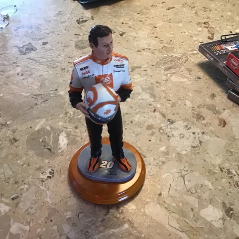 Tony Stewart #20 Nascar Home Depot Holding Helmet ona Wood Base -limited Edition Cover