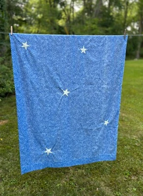 Handmade Blue Star Curtains, 40"x 68.5" with Blackout Liner- 6 available - Image 1 of 4