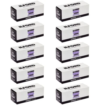 10 Rolls Ilford Delta 3200 Pro 120 Black & White Negative Print Film FRESH   - Image 1 of 4