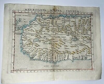 AFRICA 1562 GASTALDI- PTOLEMY 16e CENTURY UNUSUAL ANTIQUE ENGRAVED MAP • 319.95$