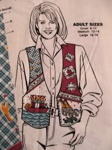 Daisy Kingdom Noah's Ark Vest Fabric Panel Adult Sizes 8-18 Uncut 34" x 44" - Picture 1 of 3
