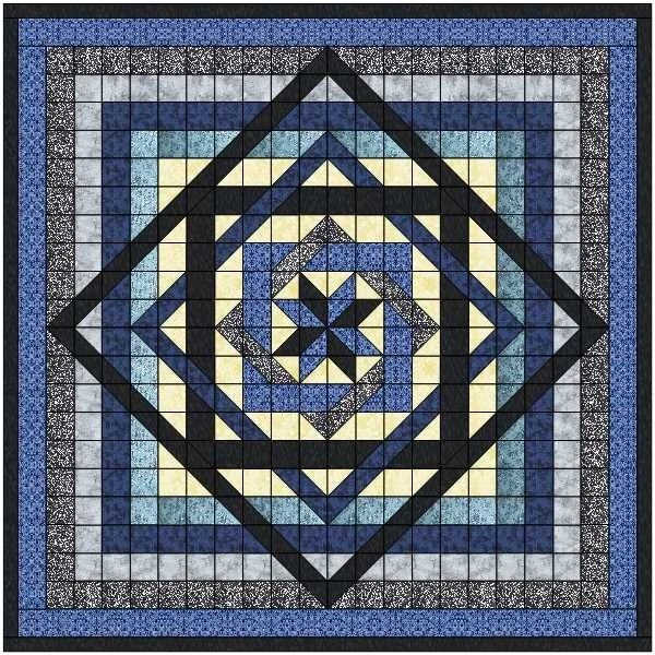 Tumbling Star/Blu e Nero/Kit Trapunta/Pretagliata/Pronta da Cucire!! - Immagine 1 di 1