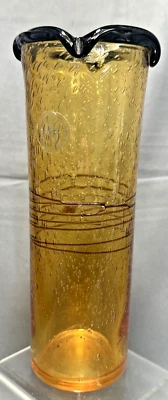 Jarrón de vidrio artístico soplado a mano Margie’s Garden ámbar cobre iridiscente 9,5" hecho a mano Foto 1 de 4