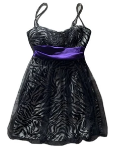 Speechless Gr. L gebundenes Kleid Animal Print Glitzer gebunden Länge 33" Polyblend Z - Bild 1 von 5