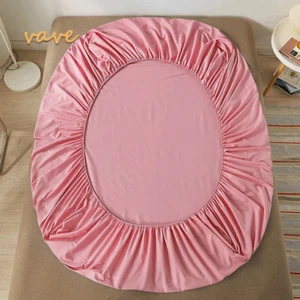 100% Cotton Fitted Bed Sheet with Elastic Band Solid Color Anti-Slip Adjustable - Picture 1 of 24
