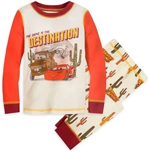 Disney Store Car Lightning McQueen 2 PC Long Sleeve Tight Fit Pajama Set Boy 5 6 - Picture 1 of 1