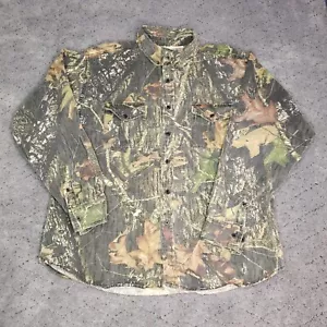 Mossy Oak Breakup Camo Shirt Mens 2XL Long Sleeve Button Up Hunting Camping - Picture 1 of 8
