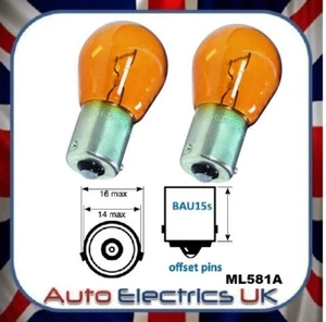 SET OF 10 BRAND NEW AMBER 12V PY21W BAU15S 581 OFFSET INDICATOR LIGHT CAR BULB - Picture 1 of 1