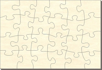 PUZZLENET Blanko Puzzle Madera Rectángulo, 24 Piezas, 112x76 cm, Para Pintar Auto