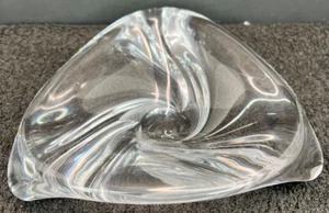Val Saint Lambert Clear Crystal Swirl Bowl Rene Delvene - Signed (As Is) - Picture 1 of 11