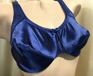 Vtg Blue Second Skin Secret Satin Bra 38C - Picture 1 of 7