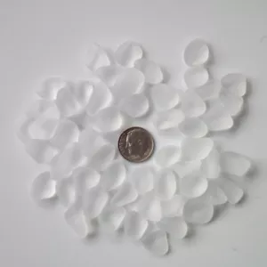 sea beach glass 20 pcs 12-16mm white clear transparent lots bulk jewelry making - Picture 1 of 3