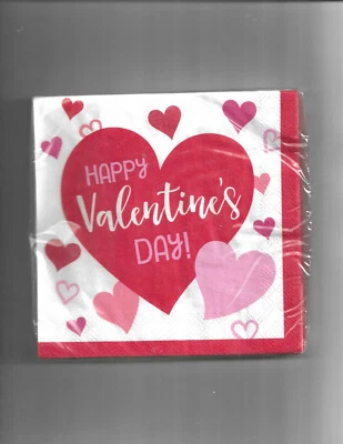 10 paquetes de servilletas Happy Hearts de feliz día de San Valentín de 16 quilates creaciones de fiesta  Foto 1 de 2