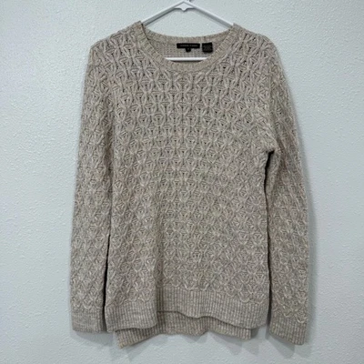 Suéter tejido texturizado JEANNE PIERRE para mujer talla M beige mezcla de algodón tejido con cable Foto 1 de 4