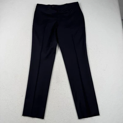 Pantalones de vestir Jack Victor para hombre 32 azul marino lana VBC Super 110s pantalones de tela italiana Foto 1 de 4