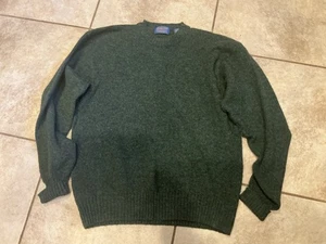 Vintage Pendleton Men’s Green Crewneck Wool Sweater Sweat Shirt 80s Xl - Picture 1 of 4
