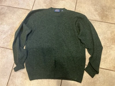 Vintage Pendleton Men’s Green Crewneck Wool Sweater Sweat Shirt 80s Xl - Image 1 of 4