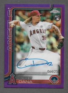 Tarjeta autógrafa Topps 2025 cromada de béisbol #RA-CAD Caden Dana RC púrpura automática/250 - Imagen 1 de 2