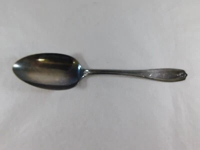 Antique 1881 Rogers A1 CHIPPENDALE Silver Plate  Oval Serving Spoon 7 3/4" - Image 1 of 4