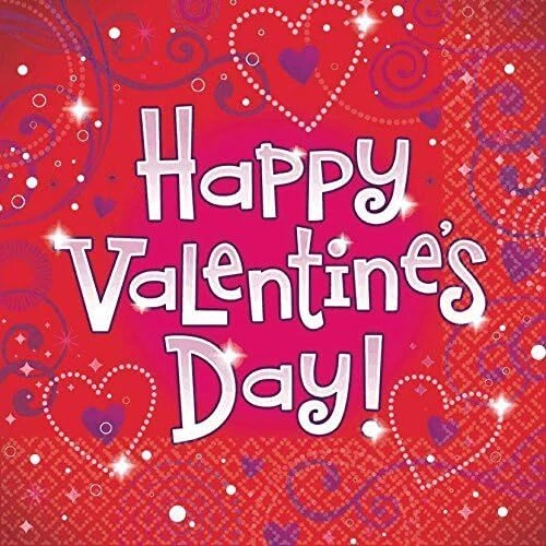 Love Crazy Red Hearts Holiday Valentine's Day Party Paper Luncheon Napkins - Image 1 of 1