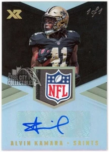 Alvin Kamara 2017 Panini XR NFL Logo Tag Patch Rookie Auto Card #RSA-AK 1/1 - Picture 1 of 2