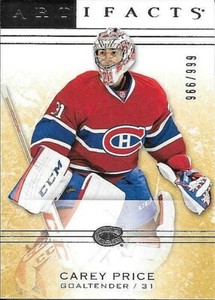 14/15 Upper Deck Artifacts #109 Carey Price #966/999