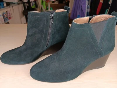 Bota Vionic Paloma para mujer talla 8,5 botín de cuña gamuza negra cómoda cremallera lateral nueva sin caja Foto 1 de 4