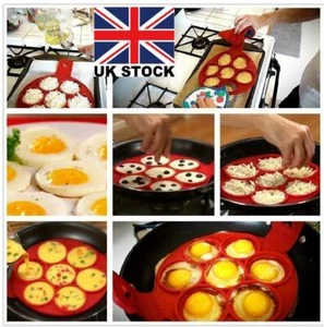 2PC Silicone Pancake Mould 7 Holes Egg Maker Nonstick Fat Reducing Pancake Day - Picture 1 of 4