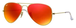 Brand New in the box RAY BAN RB3025 112/69 Large Aviators Gold w/red flash lens - Picture 1 of 3