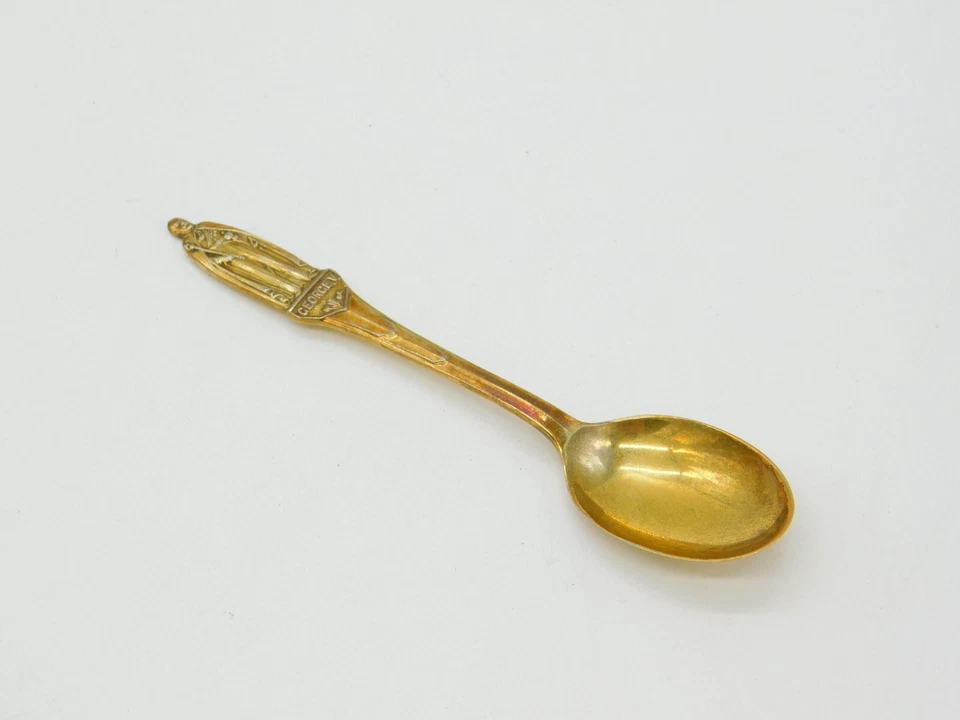 King George V Sterling Silver Gilt Commemorative Spoon 1949 Sheffield - Imagem 1 de 4