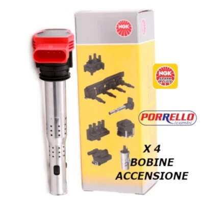 KIT 4 BOBINE NGK U5014 AUDI R8 VW TOUAREG PORSCHE PANAMERA LAMBORGHINI NGK 48041 - Immagine 1 di 4