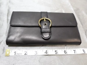Ralph Lauren black leather gusseted clutch zip around wallet NEW! - Picture 1 of 6