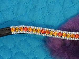 FSS Crystal Bling Browband SHIMMER Orange Hyacinth Pumpkinn Amber Topaz Gold NEW - Picture 1 of 1