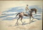 #1 Maureen Love Original Sketch Race Horse on Del Mar Beach