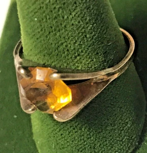 Vintage Topaz/Citrine Stamped 18k HGE Ring Size 8 November Stone - Picture 1 of 13