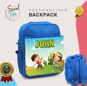 PERSONALISIERTER RUCKSACK KINDER BELIEBIGER NAME ZURÜCK ZUR SCHULE JUNGEN MÄDCHEN GESCHENK | GOLF - Bild 1 von 1