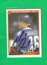 HOF MICHEL GOULET 1984-85 O-PEE-CHEE QUEBEC NORDIQUES ALL-STAR AUTOGRAPH CARD
